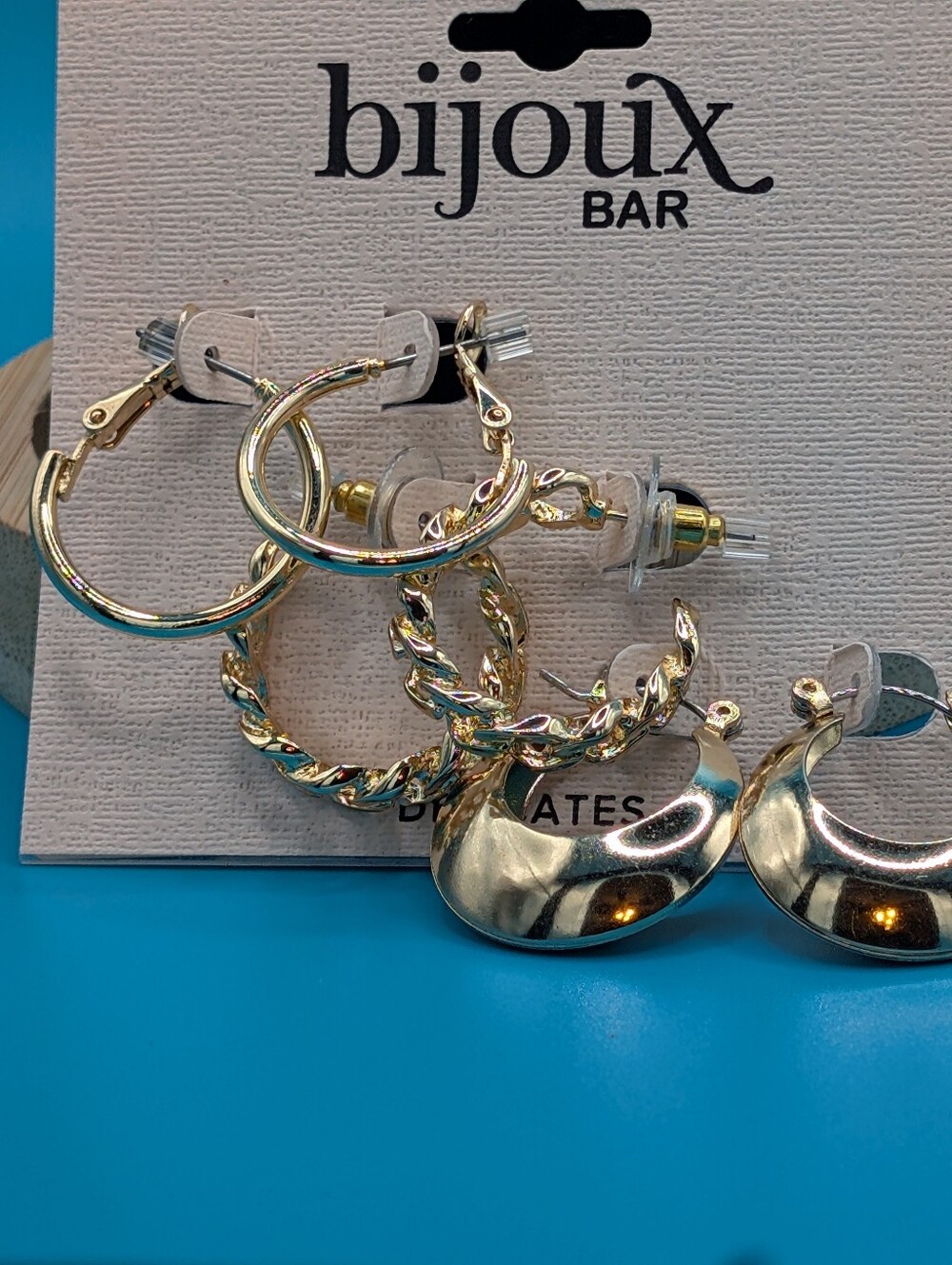 Bijoux Gold Hoop Earring Trio - Shiny Gold Tone Finish
